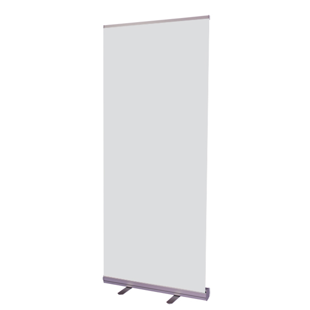 Rollup display 85x200 cm silver aluminium för inomhusbruk